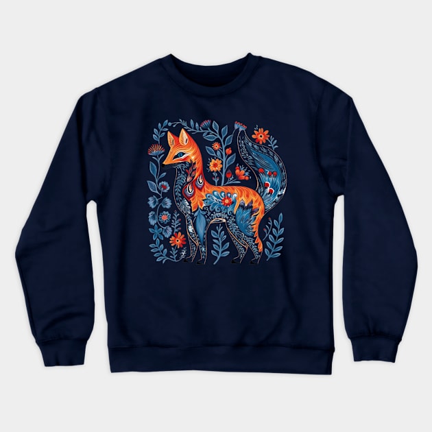 A Fox Scandinavian Art Style Crewneck Sweatshirt by Studio Red Koala